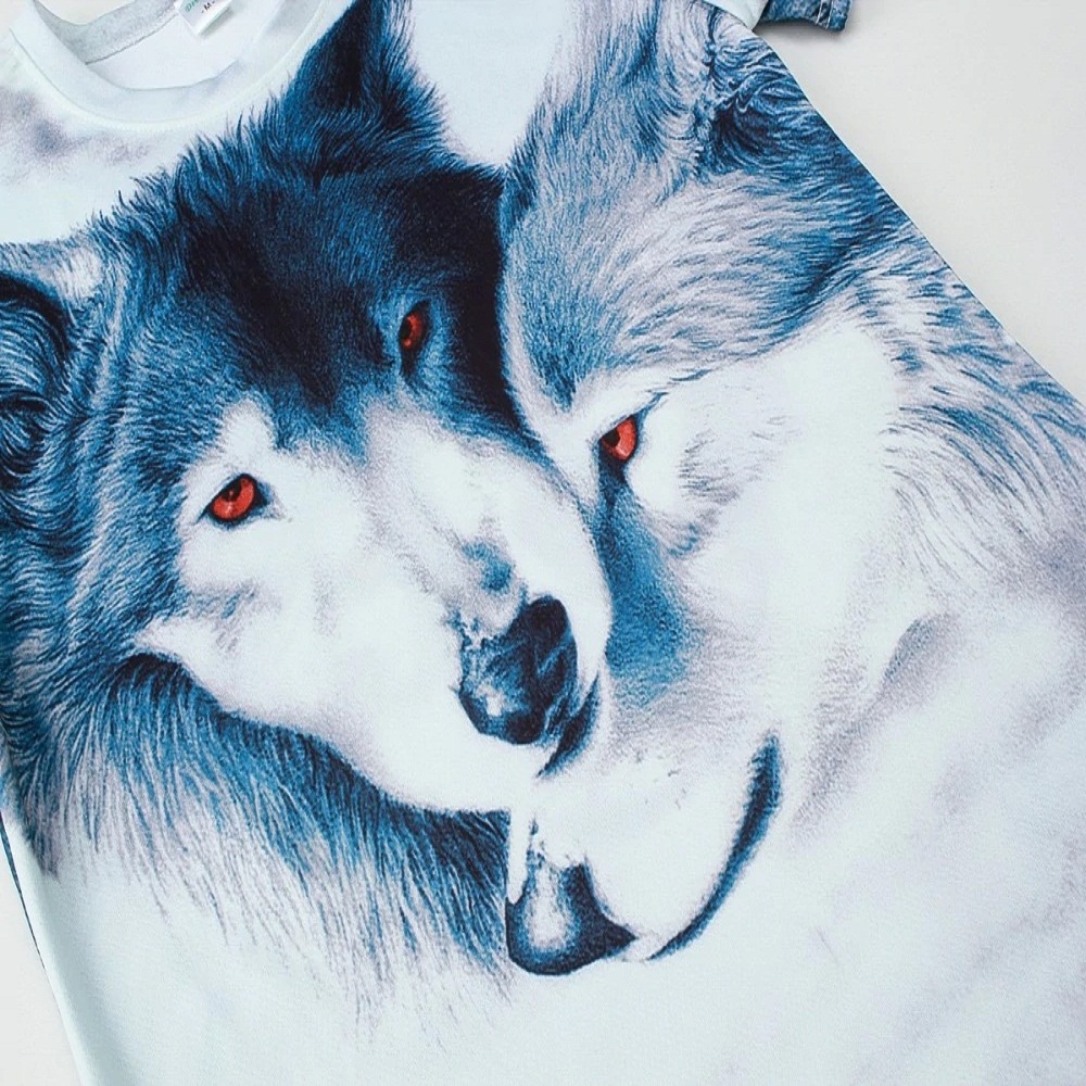 High Quality Custom Printing T-shirt 3D Wolf Sublimation Personalized T-Shirt For Men Graphic Design Your Own Logo T Shirt