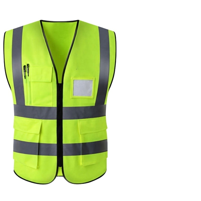 Wholesale Reflective Custom Logo Safety Vest safety with Pockets Class 2 High Visibility High Quality Safety Vest