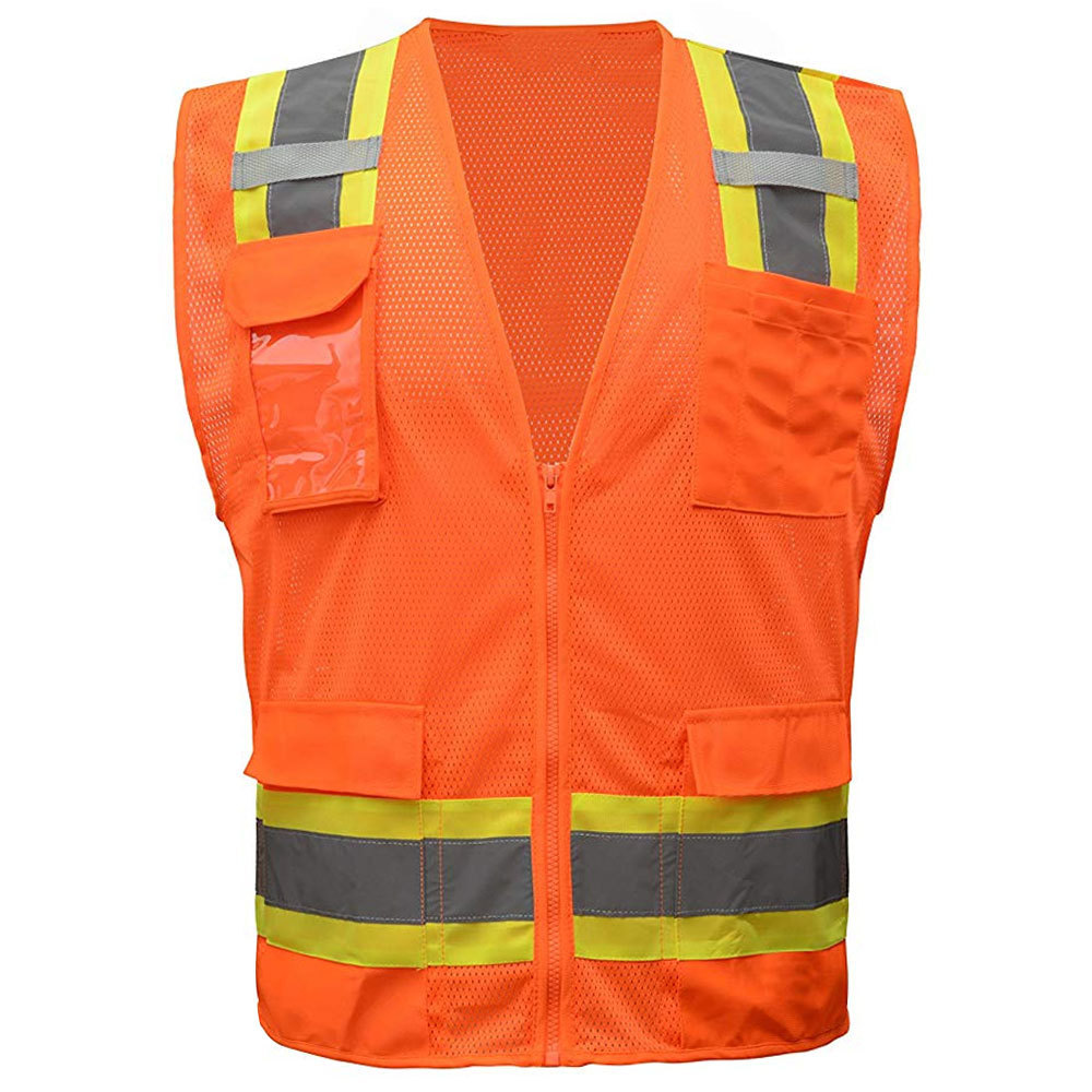 Custom Color (XS-8XL) Hi Vis Viz High Visibility Reflective Zip Pocket Security Waistcoats Jacket Workwear Vests