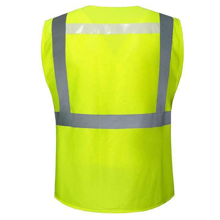 Reflective Strips High Visibility Safety Vest with Pockets Construction Breathable Warehouse Customized Logo Vest Men