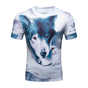 High Quality Custom Printing T-shirt 3D Wolf Sublimation Personalized T-Shirt For Men Graphic Design Your Own Logo T Shirt