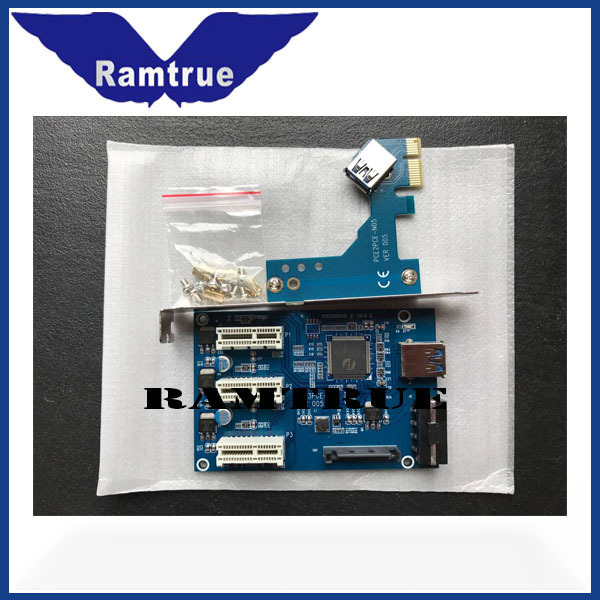 external PCI express to pcmcia 1X to 1X 3 slots Riser Card Expansion adapter PCI-e Port Multiplier