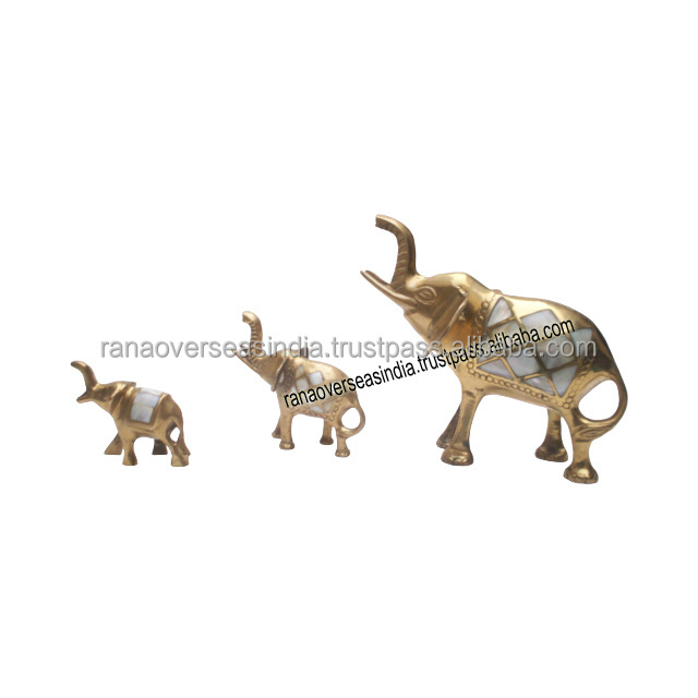 Elephant Brass Statue Wholesale Handmade Elephant Sculpture Table Decor Elephant Figurine For Home Office