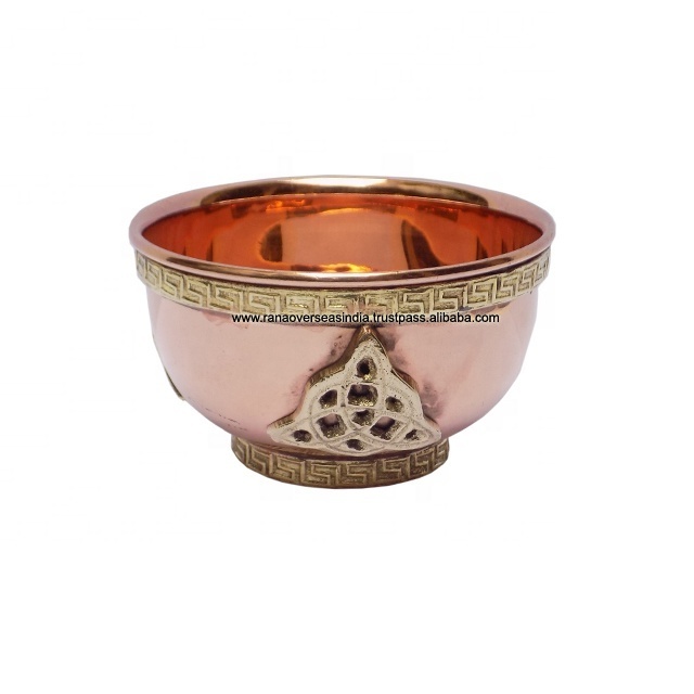 Hot Sale Popular Triquetra Copper Offering Bowls Healing Meditation Altar Rituals Use Incense Smudging and Decorative Bowls