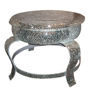 Mirrored Glass Mosaic Center Table  In The Shape Of Circular for Living Room And Bed Room