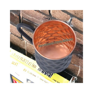 Export Quality Black Copper Moscow Mule Mugs Set of 2 Solid Copper 100 % Pure Copper Mug for Healthy Living