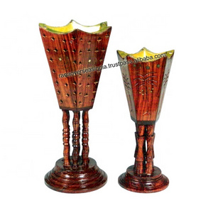 Hand Crafted Wooden Charcoal Incense Burners Indoor Decorative Wholesale Charcoal Incense Holder