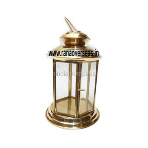 Decorative Traditional Brass Candle Lanterns Hanging Metal Lantern For Restaurant Hotel Office Living Room