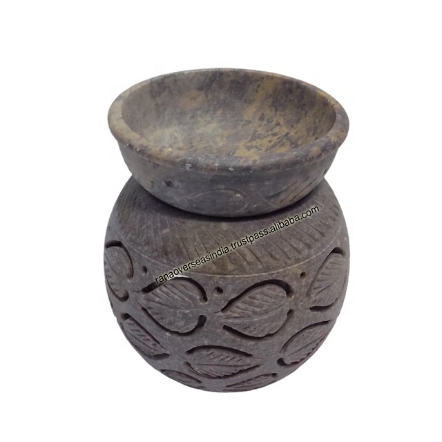 Home Decor Wholesale Custom Incense Burner Handcrafted Soapstone Wax Melts Warmer Aroma Oil Burner for Aromatherapy