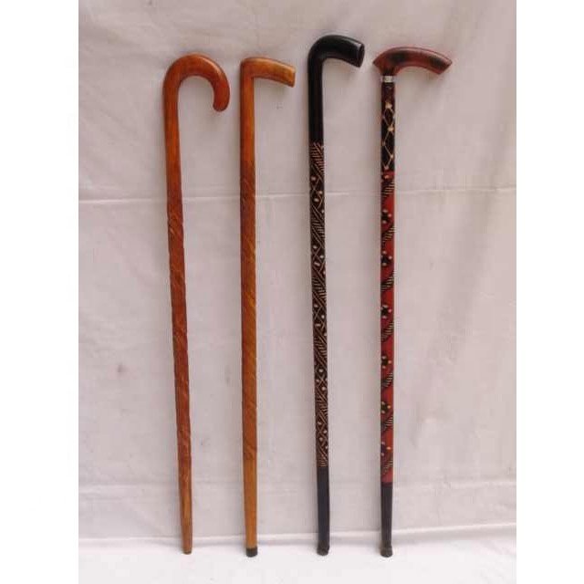 Handmade Vintage Handcrafted And Painted Walking Sticks Made Of Wood For Old Men And Women