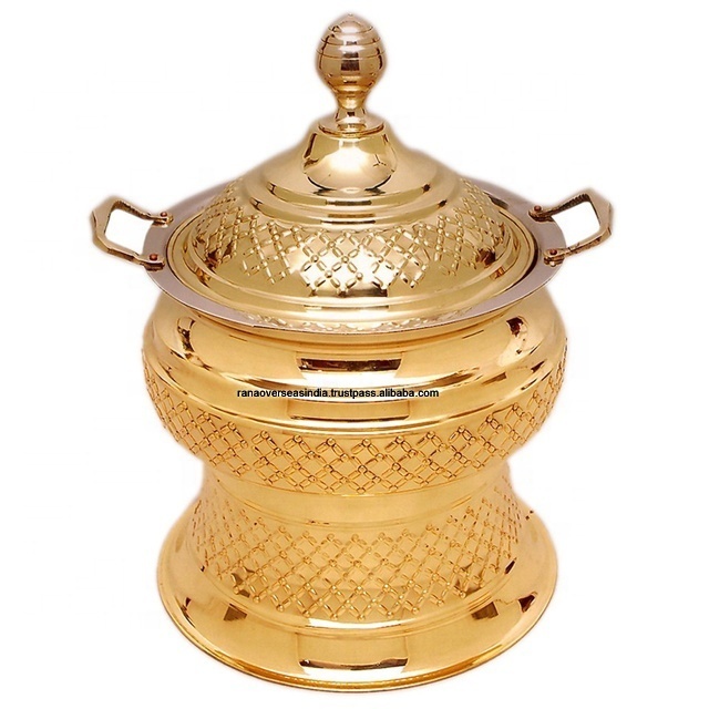 Hotel Wedding Dinner Chafing Dish Metal Brass Serving Dish Best Quality Hot Sale Supply Food Warmer Chafing Dish