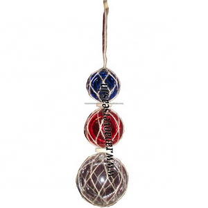 Wall Hanging Decorative Glass Balls With Rope Design And Cork In Three Colored For Wedding