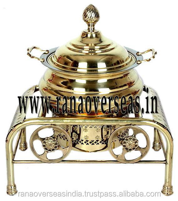 New Style Food Warmer Chafing Dish Round Food Warmer Serving Dish In Gold Plating For Hotel Parties Catering