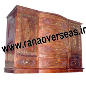 High Quality Wholesale Luxury Wooden Drawer Chest With Brass Inlay Design For Closet Living Room Entryway