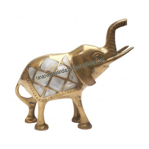 Elephant Brass Statue Wholesale Handmade Elephant Sculpture Table Decor Elephant Figurine For Home Office