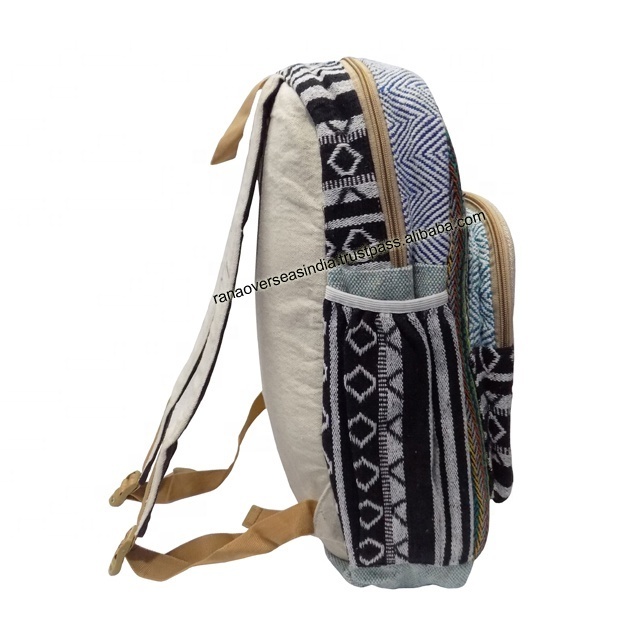 Hamsa Hand Printed  Backpack With Multiple Pockets For Laptop , Travel And School