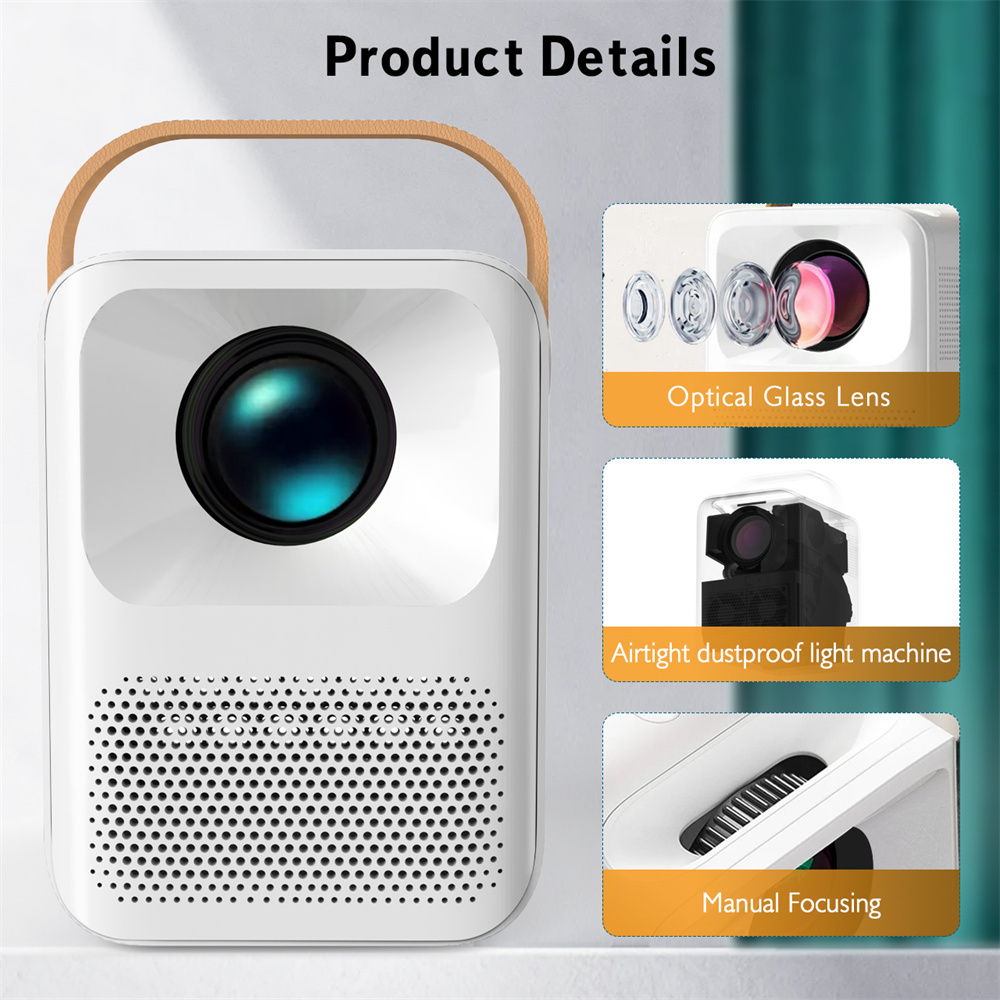 Portable 200ANSI 3.97inch LCD Fully Sealed Optical Engine Native 1080P Home Dual WiFi 3D 4k Video LED Smart Android projector