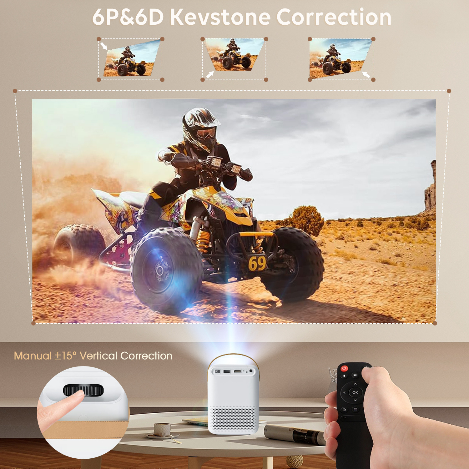 Portable Rechargeable Fully Sealed Optical Engine 3.5inch LCD Native 1080P Dual WiFi 3D 4K LED Smart Android Mini Projector