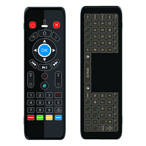 Touch screen T16 plus Air Mouse Gyro Voice 2.4GHz Wireless IR learning Remote Control Backlit Mini Keyboard