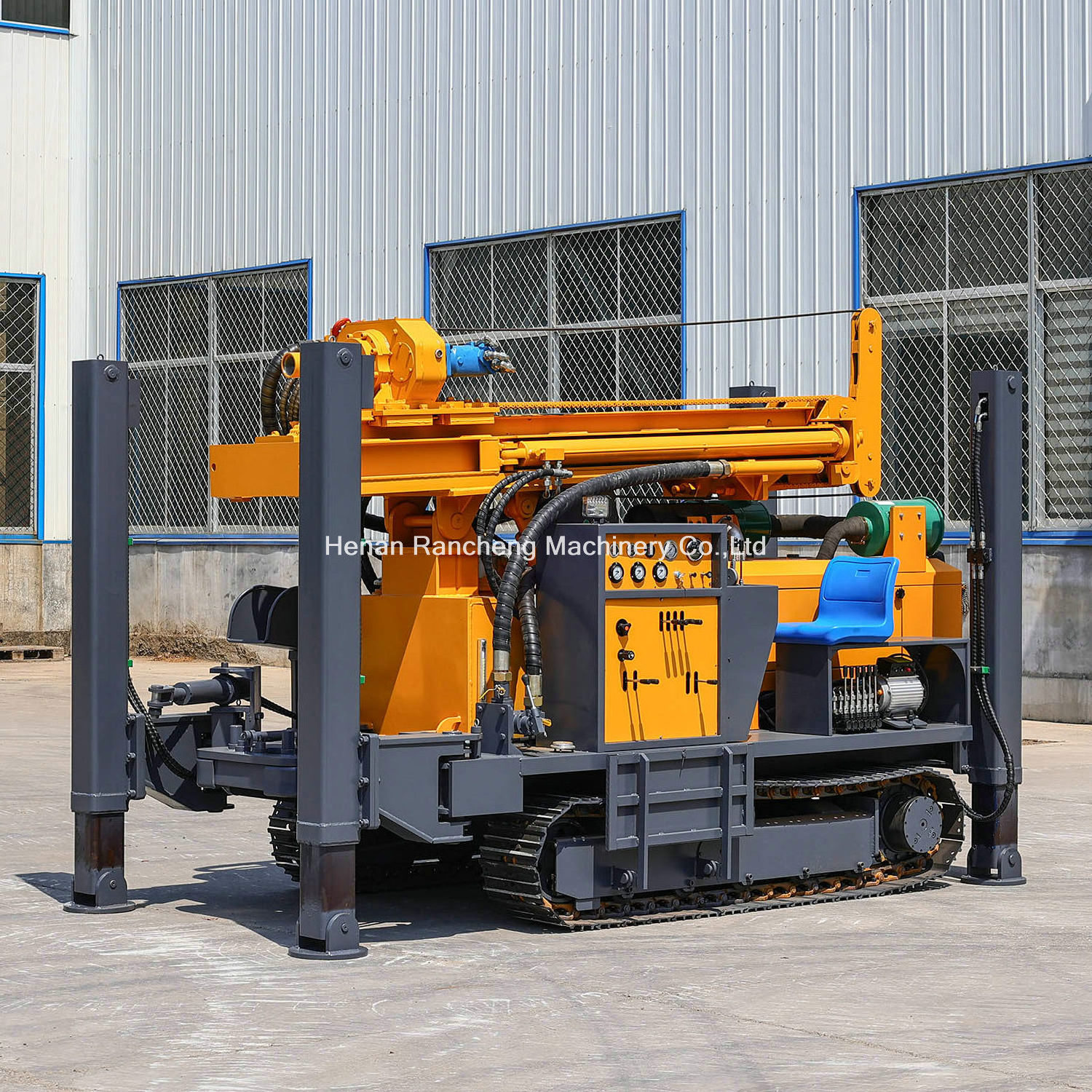 Crawler Track Mounted Wheel Rigs Borehole Drilling Machine 300 Meters Depth