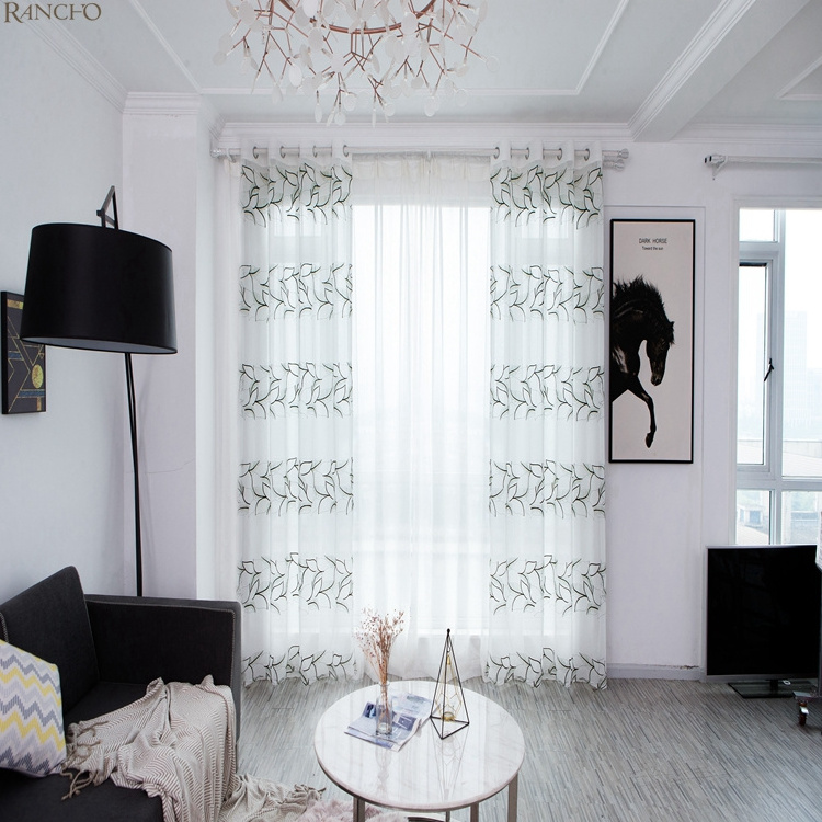 modern curtains for hotels Embroidery sheer turkish curtains embroidery for the living room