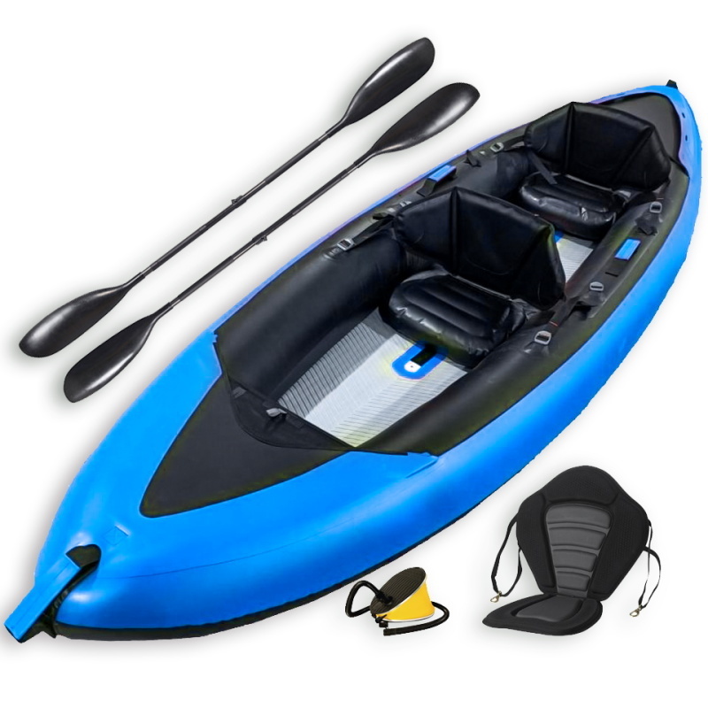 Rancoo cheap PVC inflatable fishing kayak finishing accessories inflatable boat 2 or 3 persons pedal canoekayak kayak pesca