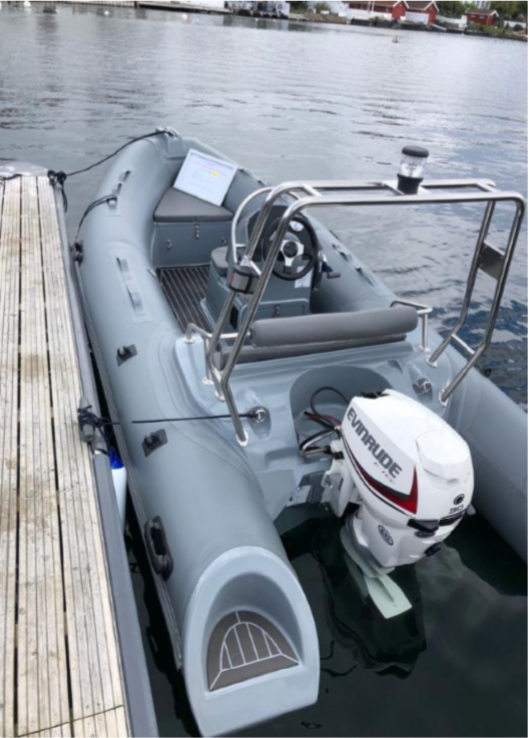 390cm Rigid Rib with Fibreglass Centre Cosnole and Mechanical Steering Wheel System 30HP Engine Motorboard