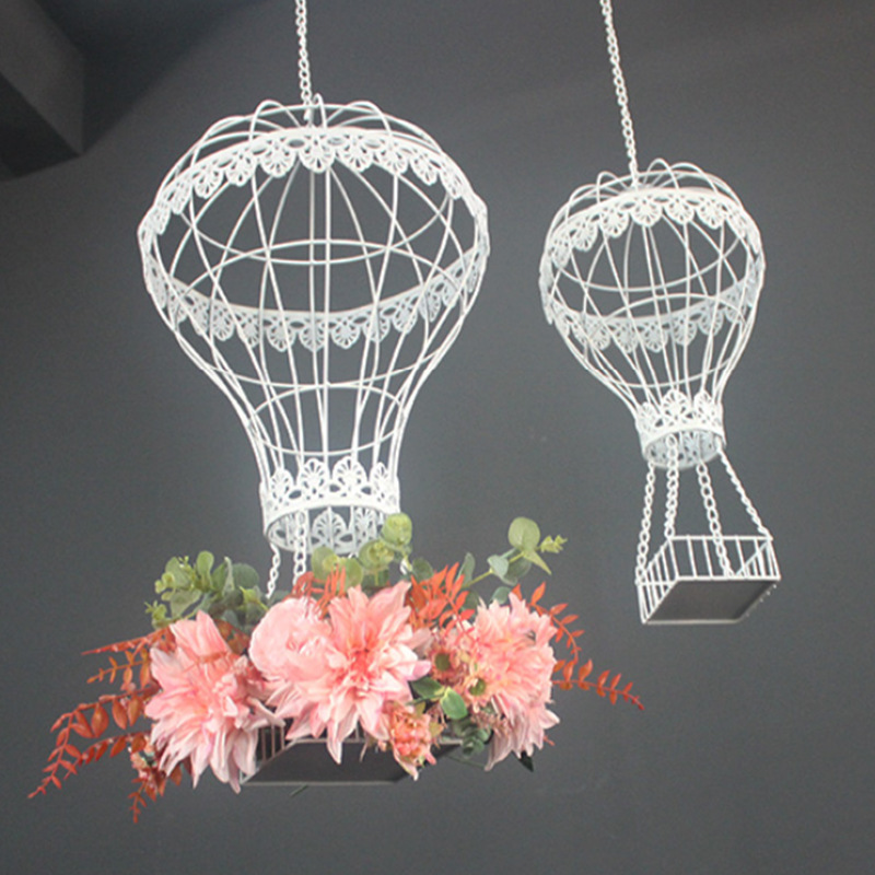 Hot Air Balloon Wedding Props Flower Rack Decoration Metal Wrought Iron Pendant Window Display Studio Background Layout