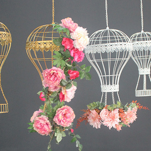 Hot Air Balloon Wedding Props Flower Rack Decoration Metal Wrought Iron Pendant Window Display Studio Background Layout