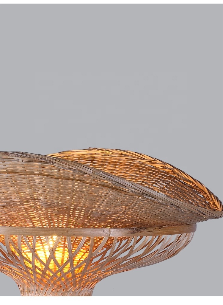 Creative Bamboo Weaving Chandelier Modern Natural Handcraft Rattan Pendant Light Asian Exotic Personalized Leisure Hanging Light