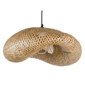 Newly Design Natural Bamboo Straw Rattan Lampshade Openwork Boho Ceiling Light Luminaire Suspension For Restaurant Home Decor