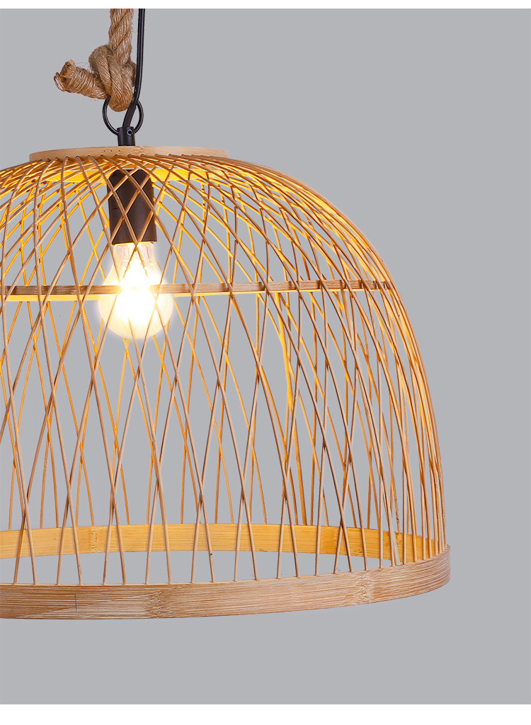 Rural Style Rattan Ceiling light for Indoor Decor Hand Woven Decorative fixture Bamboo Hanging Lamp Wicker Pendant Lighting