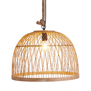 Rural Style Rattan Ceiling light for Indoor Decor Hand Woven Decorative fixture Bamboo Hanging Lamp Wicker Pendant Lighting