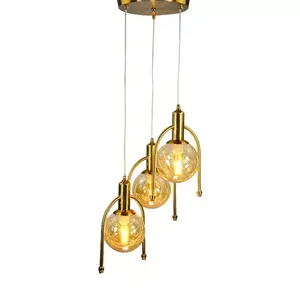 Modern Ceiling Lights Fixtures Golden Nordic Hanging Chandelier With Metal Wire Electroplate Lampshade Pendant Lighting