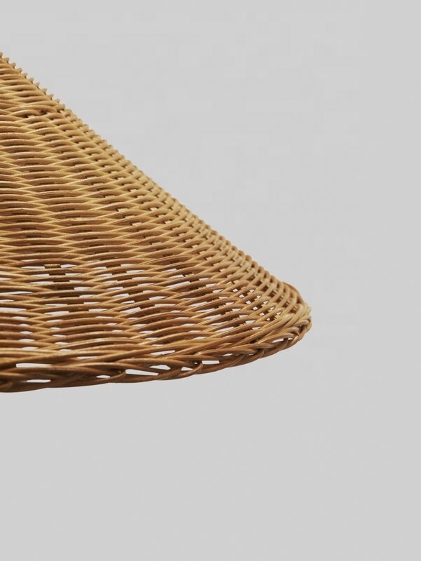 Modern LED Rgb Corner Lamp Hand Woven Rattan Bamboo Wicker Stand Light Conical Lampshade Vietnamese Style Floor Lamps