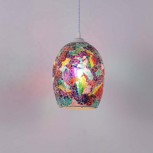 Bohemian Mediterranean Chandelier Turkish Mosaic Pendant Lamp for Restaurant Indoor Home Oval LED Ceiling Light