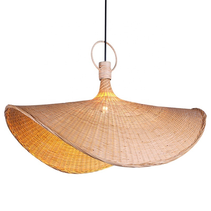 New Design Bamboo Handcraft Lampshade Handmade Wicker Rattan Pendant Light Bamboo Hanging Lamp Lighting Fixture