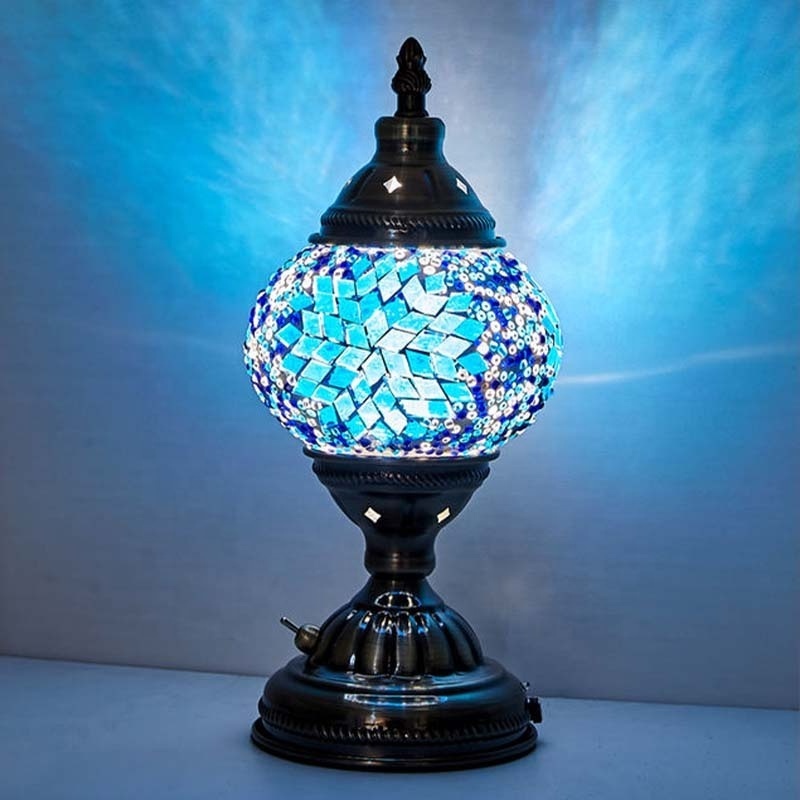 Romantic Vintage Tiffany Turkish Style Desk Lamp Rechargeable Mosaic Turksih Table Lamps Mosaic Moroccan Table Lamp