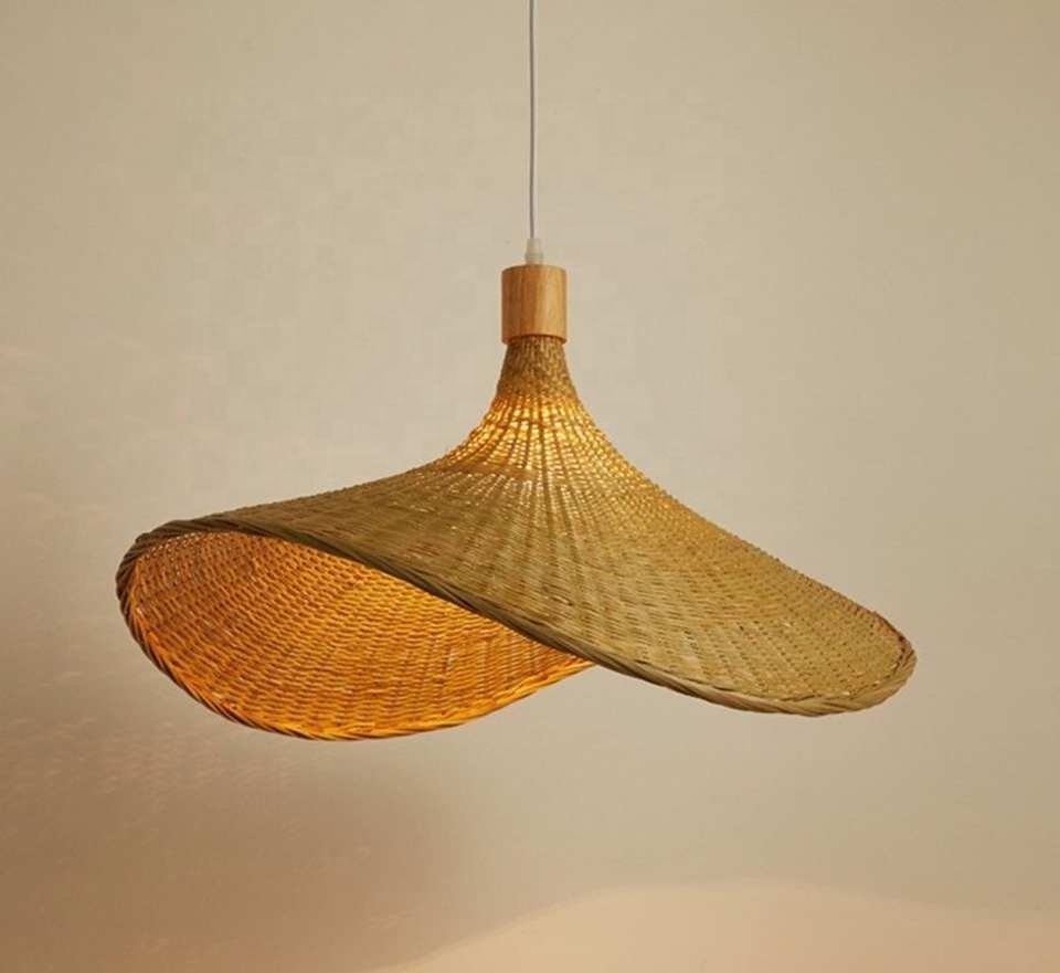 New Design Bamboo Handcraft Lampshade Handmade Wicker Rattan Pendant Light Bamboo Hanging Lamp Lighting Fixture