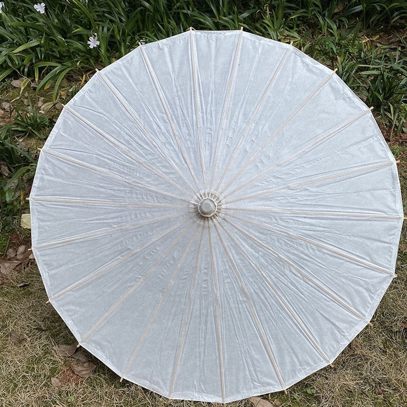 Wholesale Chinese Traditional Handmade White Paper Wedding Parasol Plain Paper Umbrellas Outdoor