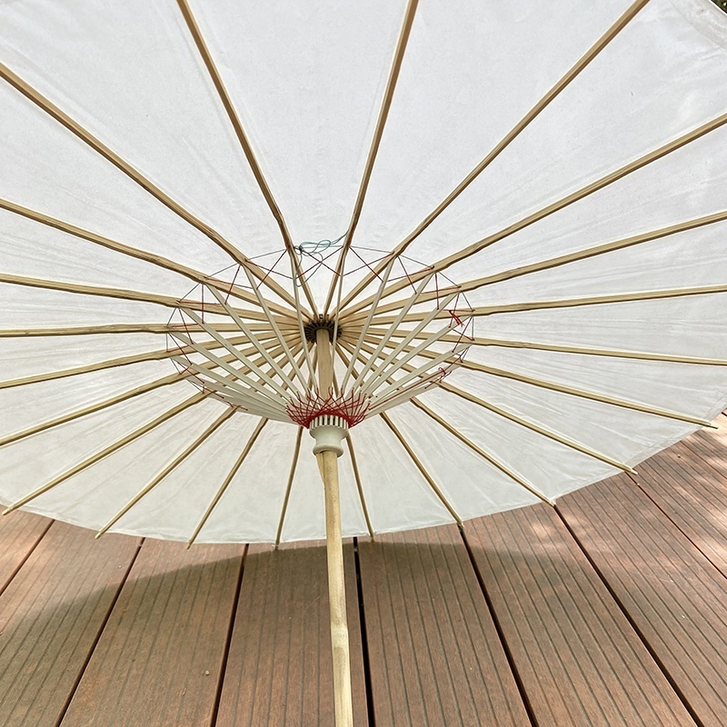 Wholesale Chinese Traditional Handmade White Paper Wedding Parasol Plain Paper Umbrellas Outdoor