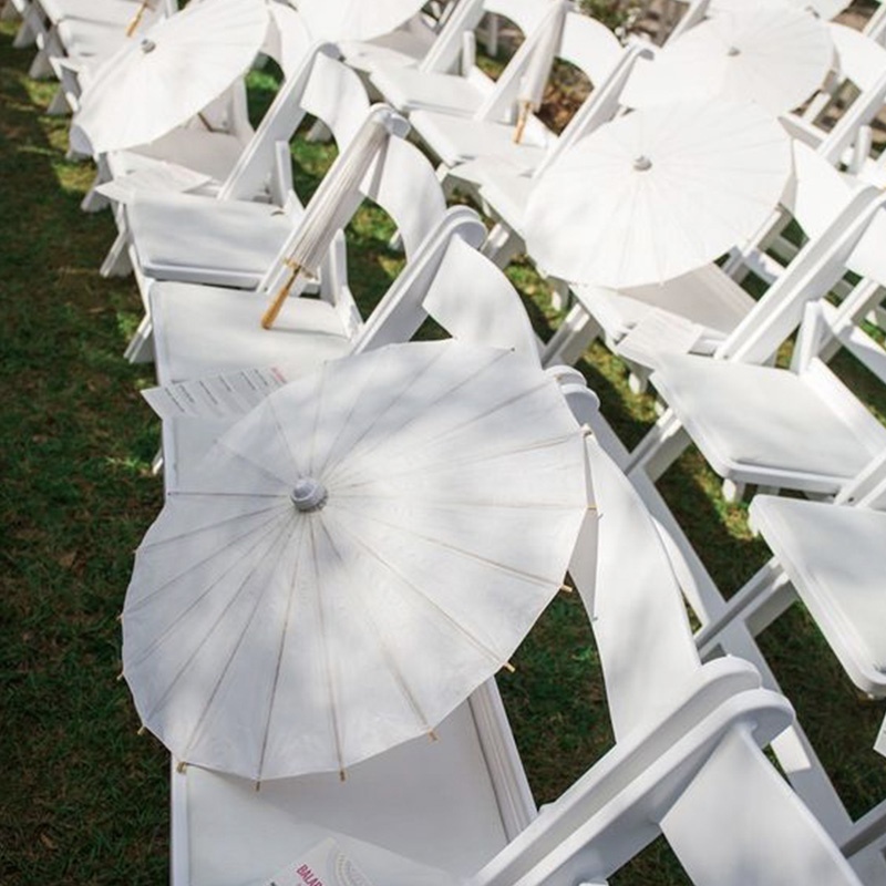 Wholesale Bridal Wedding Parasol White Oil Paper Umbrella Chinese Folk Craft Umbrella Wedding Parasol Outdoor For Guests