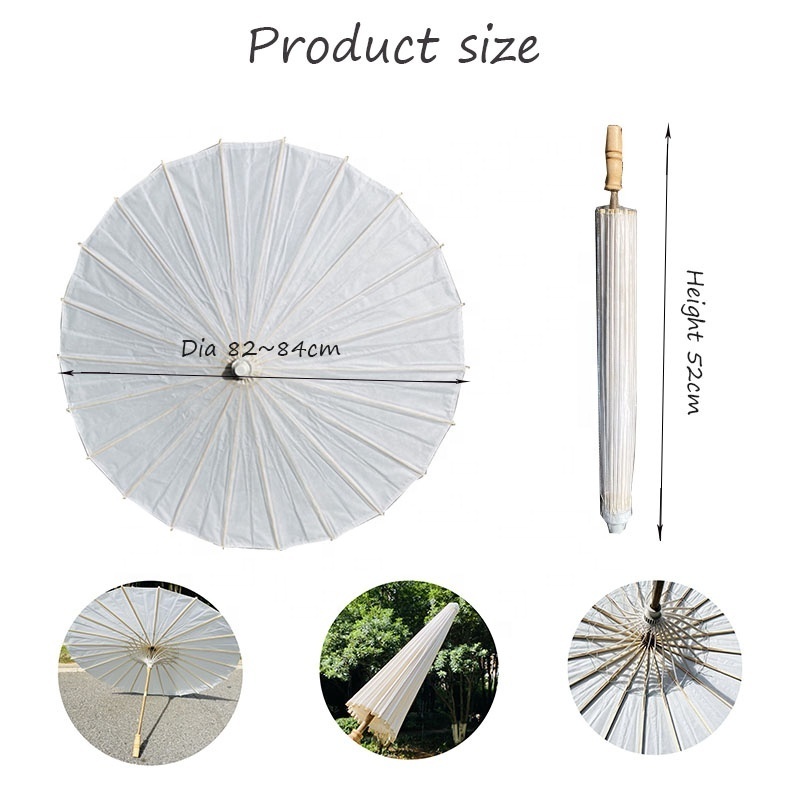 Wholesale Plain White Wedding Oil Paper Umbrella Fashionable Multipurpose Wedding Parasols White Paper Umbrella