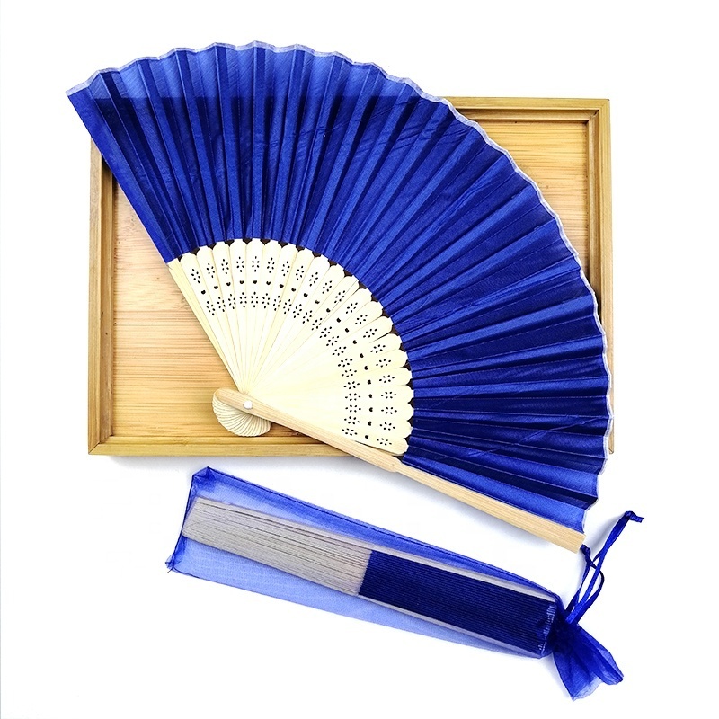 Hand Fan Logo Bamboo Promotional Gift Portable Custom Printed Folding Advertising Brand Summer Folk Handmade Fans