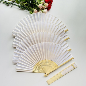 Hand Fan Logo Bamboo Promotional Gift Portable Custom Printed Folding Advertising Brand Summer Folk Handmade Fans