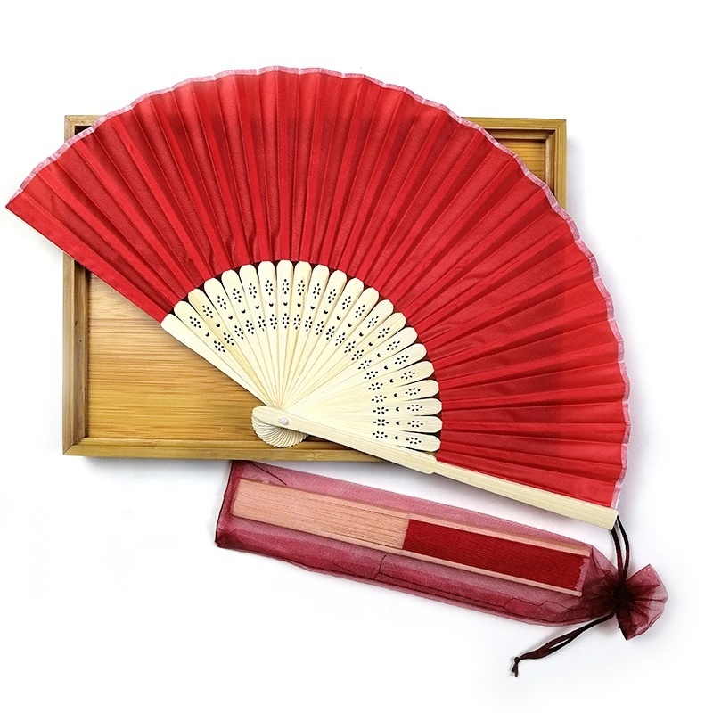 Hand Fan Logo Bamboo Promotional Gift Portable Custom Printed Folding Advertising Brand Summer Folk Handmade Fans