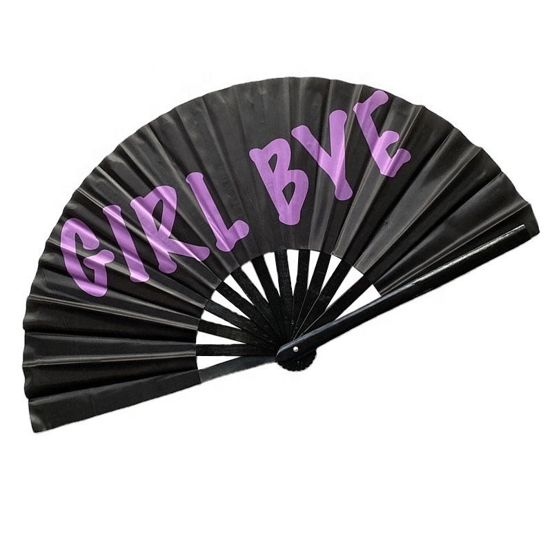 Bamboo Crafts Chinese Tai Ji Kung Fu Rave Fan Custom 33cm Chinese Large Rave Fan Hand fan