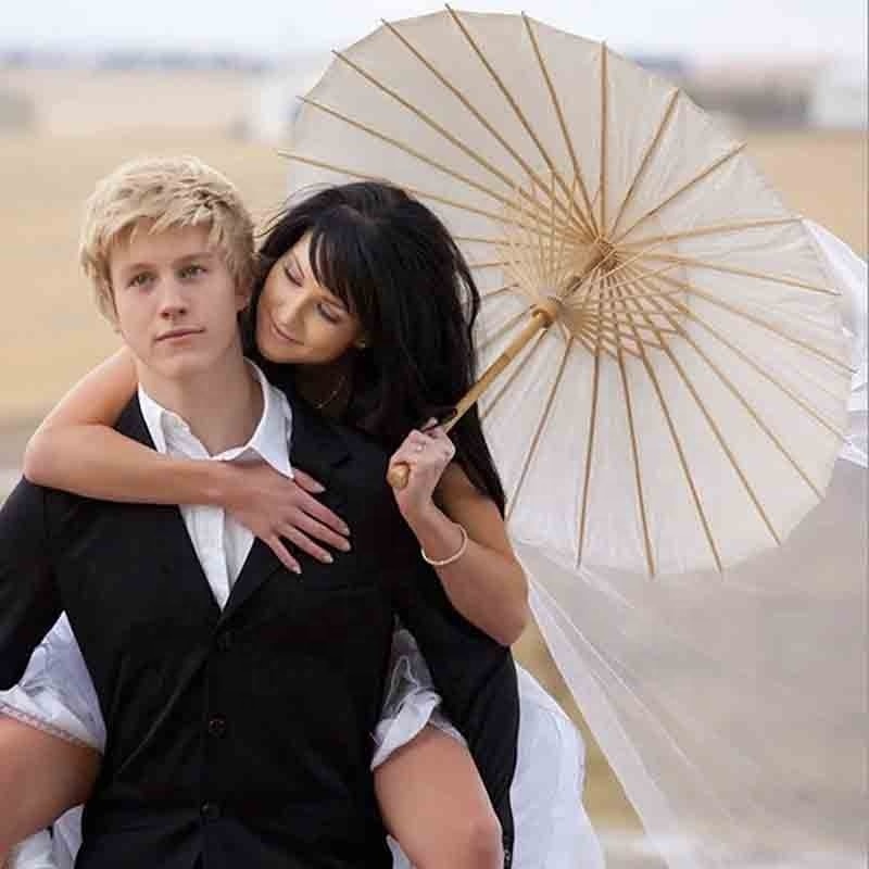 Adults Size Party Photography Decoration umbrella Japanese Chinese Handmade White Parasol Paper Umbrella For Wedding