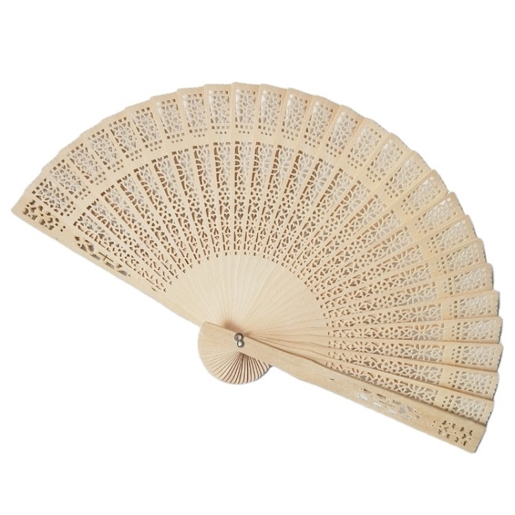 Good Quality Wedding Favors Folding Nature Wood Hand Fan Engrave Names And Date Personalized Fans For Wedding