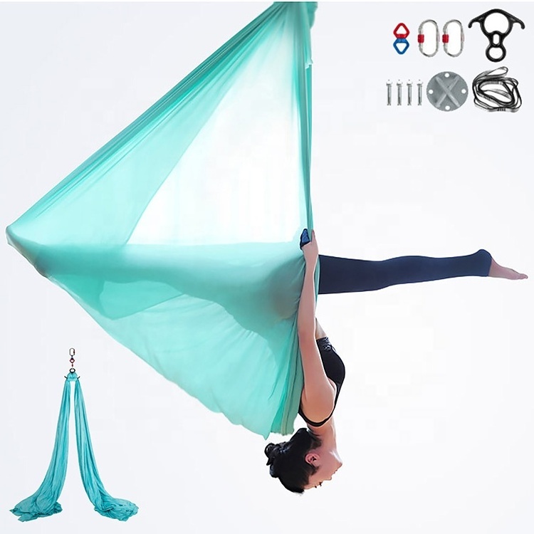 Aerial silks yoga swing kit sensory hammock 11 Yards long air yoga hammock for aerial yoga fly dance